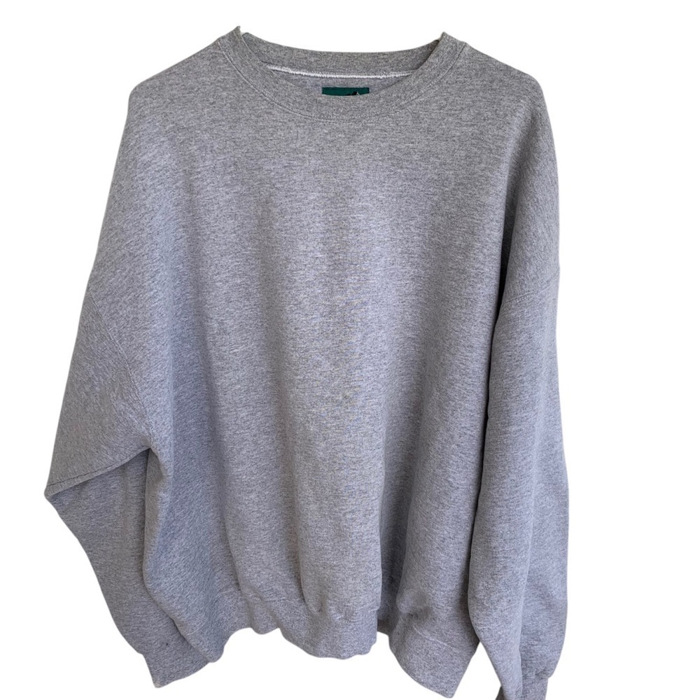 Vintage Blank Gray Crewneck Sweatshirt Adult Large Mens 90s Sweater M Sport USA